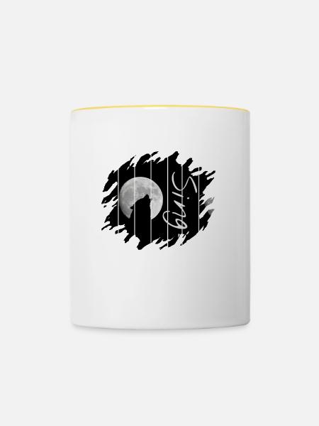 Singen - Tasse zweifarbig - Weiß/Gelb
