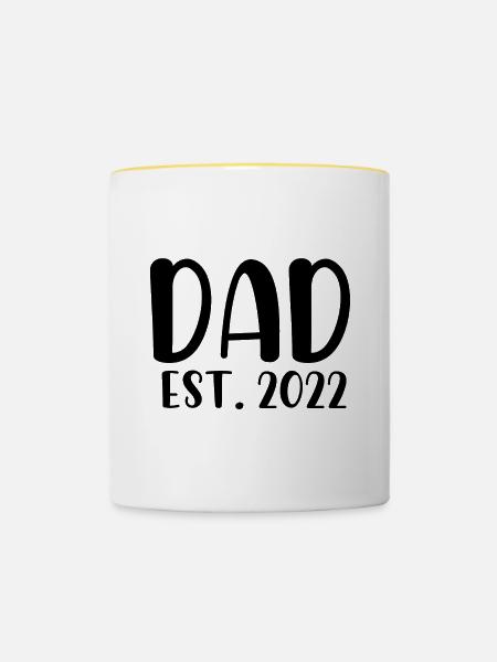 Dad est 2022 - Tasse zweifarbig - Weiß/Gelb