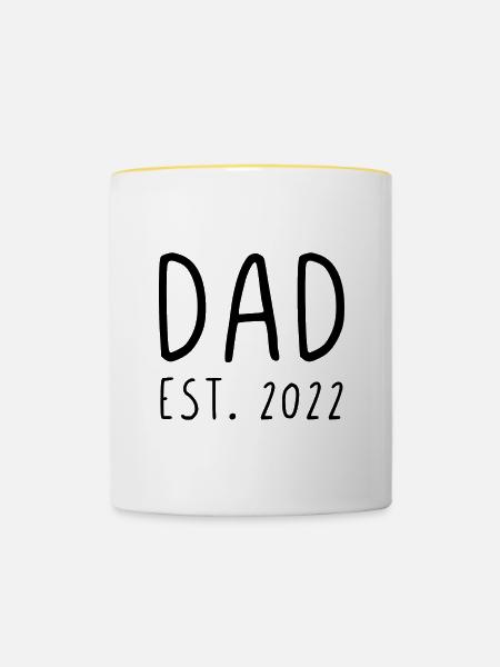 Dad est 2022 - Tasse zweifarbig - Weiß/Gelb