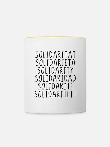 Solidarität - Tasse zweifarbig - Weiß/Gelb