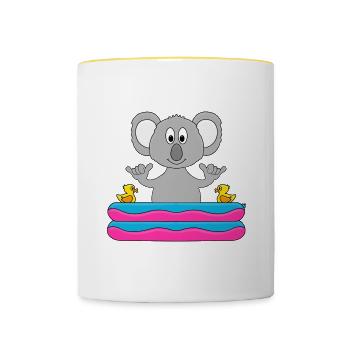 KOALA - PLANSCHBECKEN - POOL - SHAKA - TIER - Tasse zweifarbig - Weiß/Gelb - Vorne