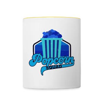 Popcorn Squad Ironic Saying Salty Popcorn - Mug contrasté - blanc/jaune - Devant