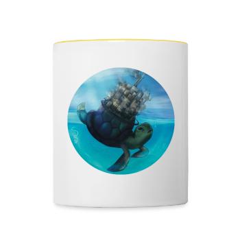 OCEANS ROND - Mug contrasté - blanc/jaune - Devant