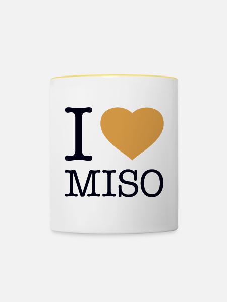 I LOVE MISO Sushi - Tasse zweifarbig - Weiß/Gelb