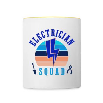 Electrician Squad Electro Worker Hobby Electrician - Contrasting Mug - white/yellow - Front