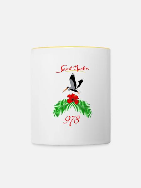 Sint Maarten - Tasse zweifarbig - Weiß/Gelb