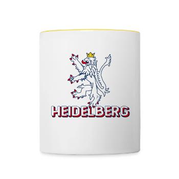Heidelberg Löwe Deutschland - Helles Vintage - Tasse zweifarbig - Weiß/Gelb - Vorne