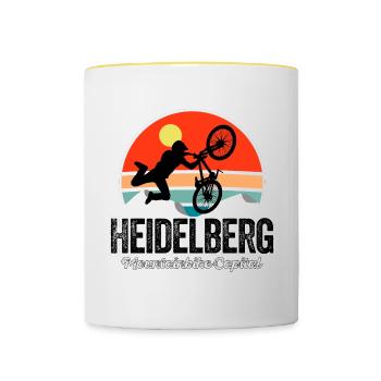 Heidelberg Mountainbike Capital - Dark Vintage - Contrasting Mug - white/yellow - Front