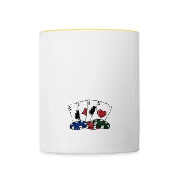Acheté cette chemise avec votre argent Casino Poker - Mug contrasté - blanc/jaune - Devant