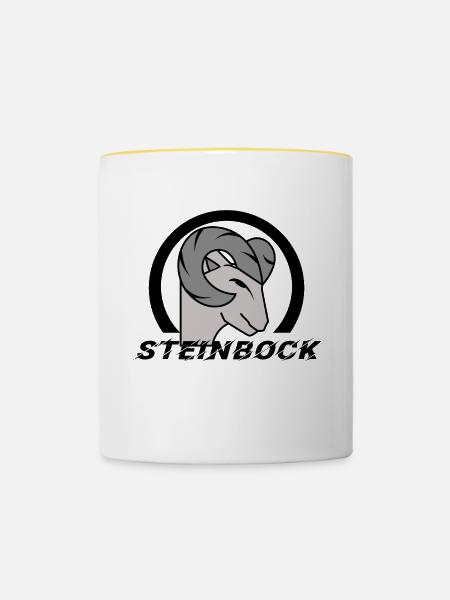 Astrologie Himmel Steinbock Tierkreiszeichen - Tasse zweifarbig - Weiß/Gelb