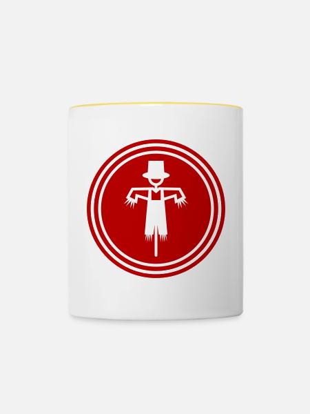 Vogelscheuche - Tasse zweifarbig - Weiß/Gelb