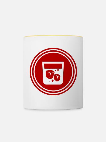 Whisky Icon - Tasse zweifarbig - Weiß/Gelb