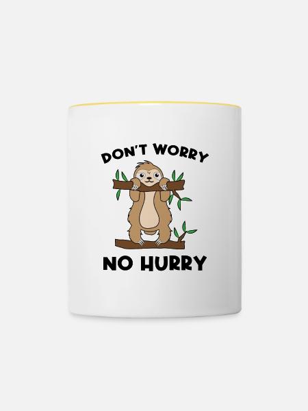 Tier Dschungel Statement Faultier Relax Urwald - Tasse zweifarbig - Weiß/Gelb