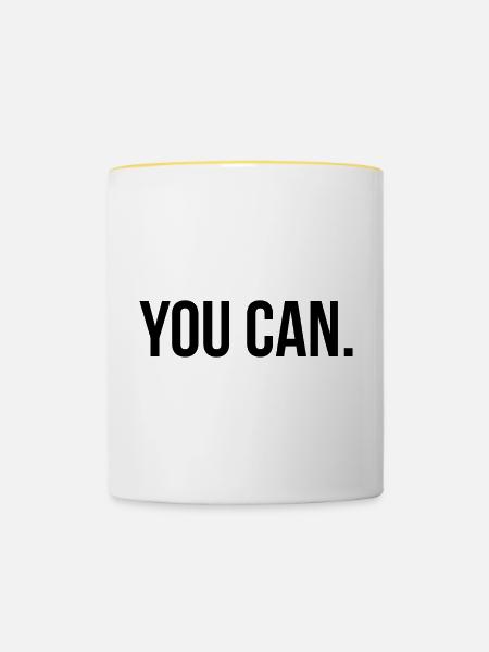You can - Tasse zweifarbig - Weiß/Gelb
