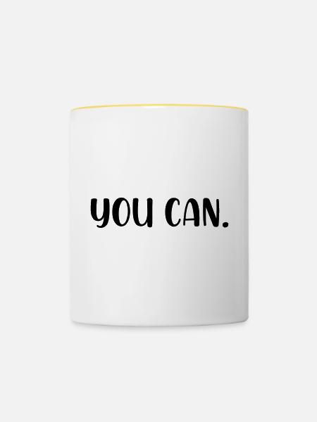 You can - Tasse zweifarbig - Weiß/Gelb