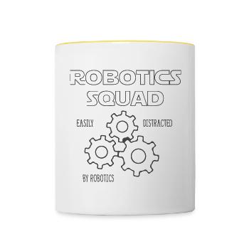 Robotics Squad Mechaniker Ingenieur Roboter - Tasse zweifarbig - Weiß/Gelb - Vorne