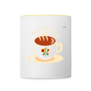 Americano coffee - Contrasting Mug - white/yellow - Front