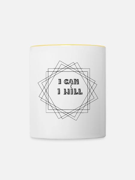 I can I will - Tasse zweifarbig - Weiß/Gelb