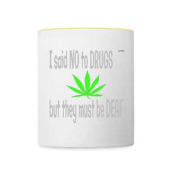 I said no to drugs - Contrasting Mug - white/yellow - Front