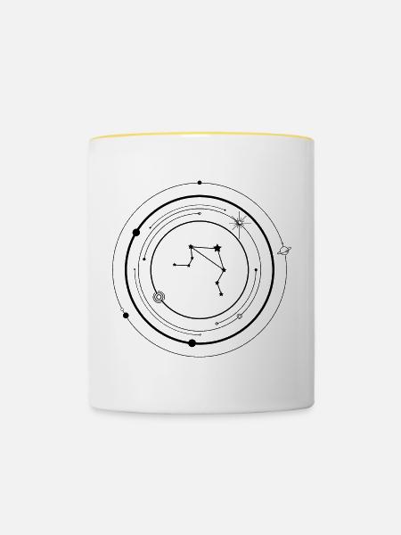 Waage Tierkreis - Tasse zweifarbig - Weiß/Gelb