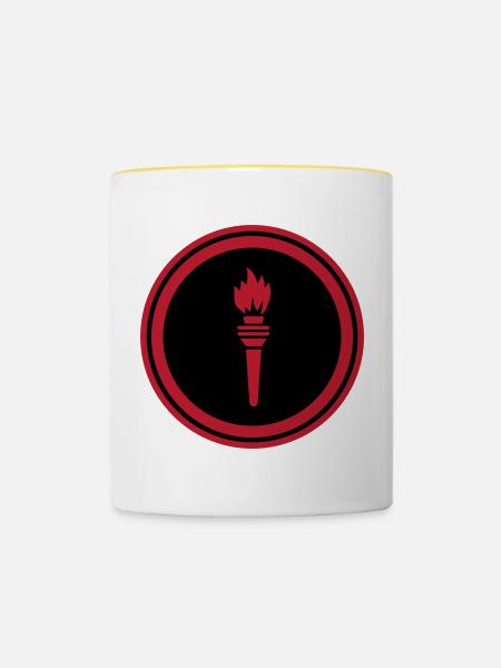 Flamme Symbol - Tasse zweifarbig - Weiß/Gelb