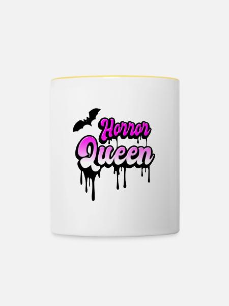 Horror Queen - Tasse zweifarbig - Weiß/Gelb