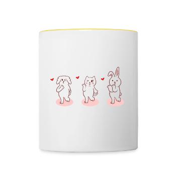 Nagetier Insane Prozentsatz Sammlung Titel - Tasse zweifarbig - Weiß/Gelb - Vorne