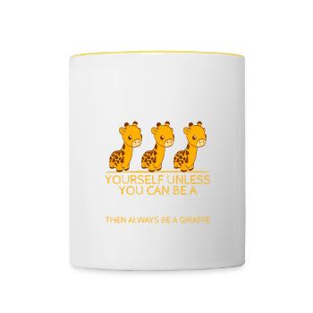 Tall Long-necked Animals Spots Collection Always - Contrasting Mug - white/yellow - Front
