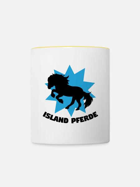Reiten Islandpferde Haflinger Statement Pferde - Tasse zweifarbig - Weiß/Gelb