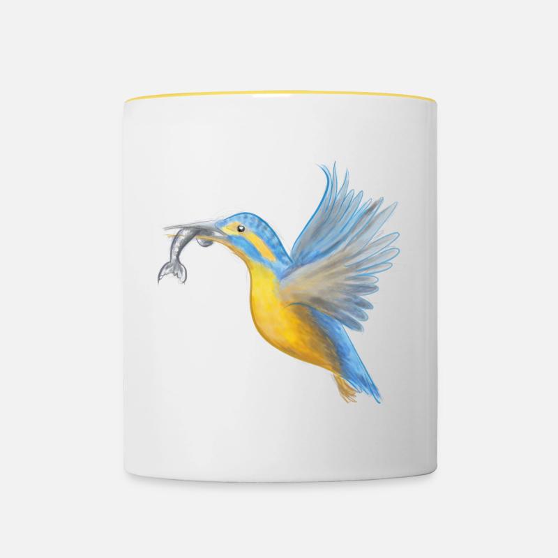 Kingfisher Catch Art - Mug contrasté - blanc/jaune
