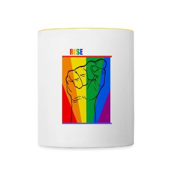 Nous nous élevons ensemble legal liberté coloré - Mug contrasté - blanc/jaune - Devant