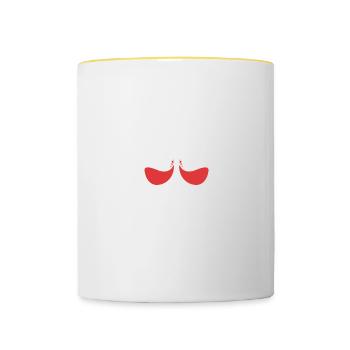 Oh Look It's Wine O'clock Tee For Alcoholic - Contrasting Mug - white/yellow - Front