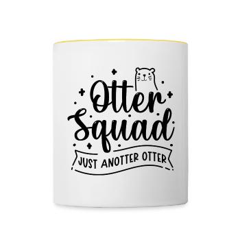 Otter Squad Rongeur Jolie loutre de mer - Mug contrasté - blanc/jaune - Devant