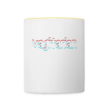 Chemise humoristique adulte drôle vagin pour les - Mug contrasté - blanc/jaune - Devant
