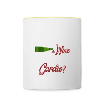 Est-ce que manquer de vin compte comme une - Mug contrasté - blanc/jaune - Devant
