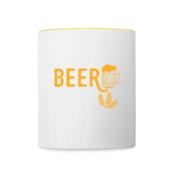 Craft Beer macht mich glücklich Tee für Alkoholiker - Tasse zweifarbig - Weiß/Gelb - Vorne