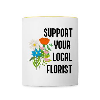 Gärtner, Hobby, Florist, Blumenstrauß, Natur - Tasse zweifarbig - Weiß/Gelb - Vorne