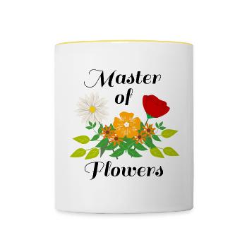 Master of Flowers Nature Gardener Hobby Florist - Contrasting Mug - white/yellow - Front