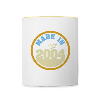 Made in 2004 - Tasse zweifarbig - Weiß/Gelb - Vorne