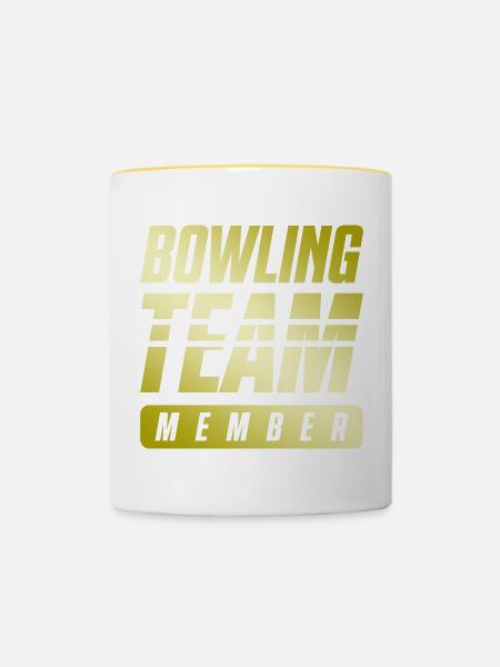 Bowling Team - Tasse zweifarbig - Weiß/Gelb