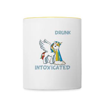 Magische mythische Wolken Trunkenbold Bier Regenbogen Top - Tasse zweifarbig - Weiß/Gelb - Vorne