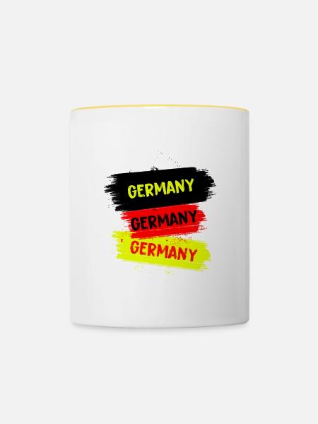 Deutschland Design - Tasse zweifarbig - Weiß/Gelb