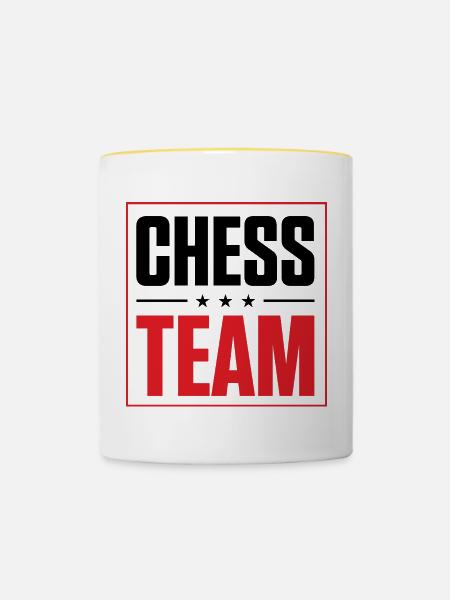 Chess Team - Tasse zweifarbig - Weiß/Gelb