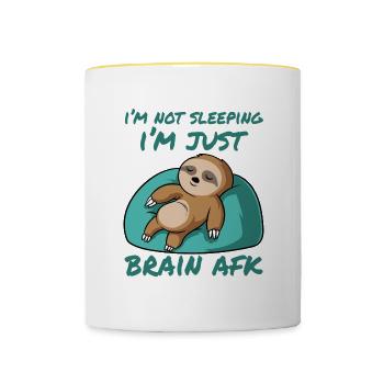 Sleepy Slow Animal Lovers Sloth Apparel I'm Not - Contrasting Mug - white/yellow - Front