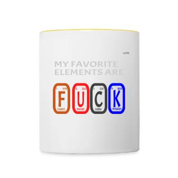 My favorite elements #3 - Contrasting Mug - white/yellow - Front