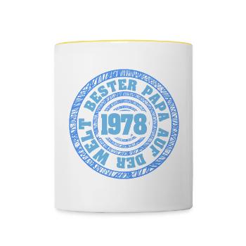 Bester Papa Vater Vatertag 1978 - Tasse zweifarbig - Weiß/Gelb - Vorne