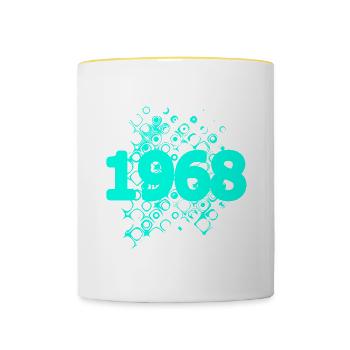 Rétro 1968 - Mug contrasté - blanc/jaune - Devant