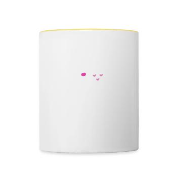 Joyeuse Saint-Valentin Coeur Cadeau Amour - Mug contrasté - blanc/jaune - Devant