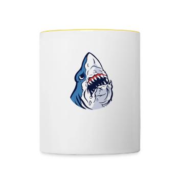 Hammerhead Teeth Wild Life Shark Collection I - Tasse zweifarbig - Weiß/Gelb - Vorne