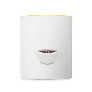 Caffeine Morning Breakfast Drink Collection - Contrasting Mug - white/yellow - Front